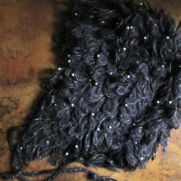 NWOT Shaggy Loop Knit Pearl Bead Wool Blend Trapper Hat - Picture 10 of 10